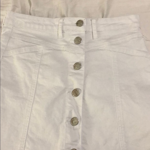 White button down denim skirt - Picture 2 of 4
